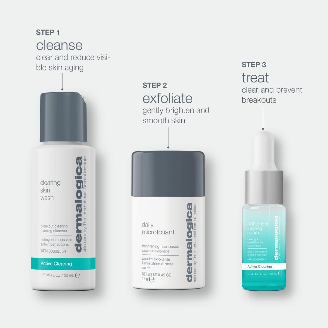 Dermalogica Clear and Brighten Skincare Kit 3Pc Set