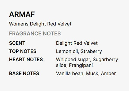 Armaf Ladies Delight Red Velvet Eau de Parfum for Women - 2.37 FL OZ / 70 ML