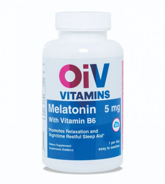 OIV Vitamins Melatonin 5 mg with Vitamin B6, Sleep Supplements 120 Caps