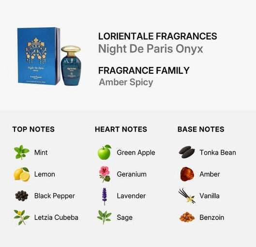 L’Orientale Fragrances Night De Paris Onyx Eau de Parfum (EDP) Spray for Men – 3.4 fl oz / 100 ml