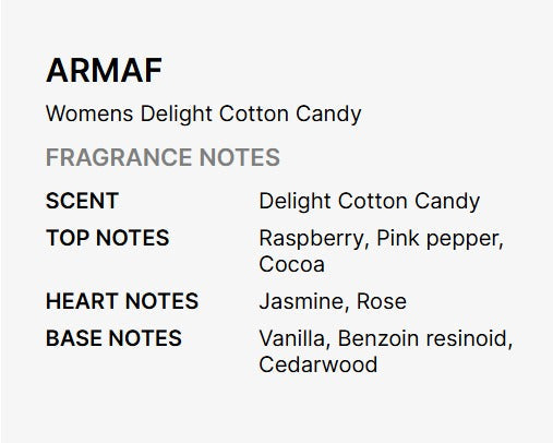 Armaf Ladies Delight Cotton Candy Eau de Parfum for Women - 3.4 FL OZ / 100 ML