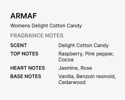 Armaf Ladies Delight Cotton Candy Eau de Parfum for Women - 3.4 FL OZ / 100 ML